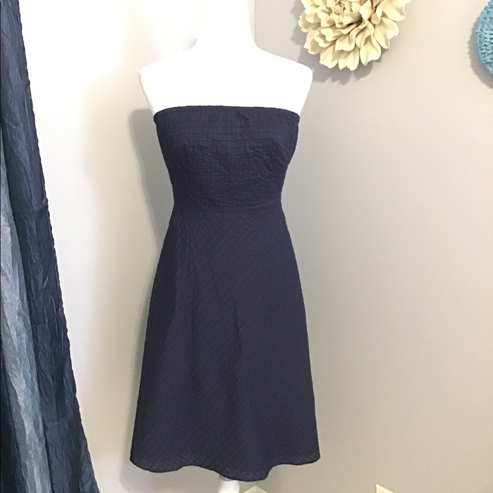 NWT J. Crew Blue Strapless Dress Sz 0